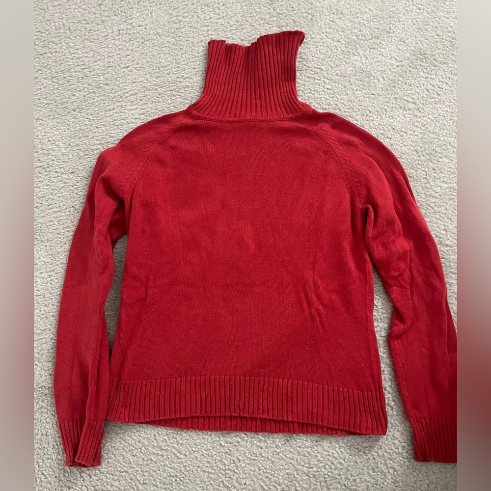 Orange/Red Turtleneck Sweater